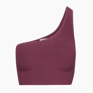 Aritzia Babaton Sculpt Knit One-Shoulder Cropped Tank